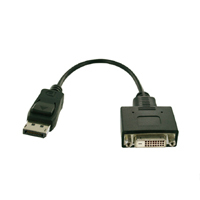 DisplayPort to DVI adapter for connecting DisplayPort devices to DVI displays.