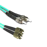 LC to FC OM3 fiber optic cable connector, emphasizing the color and design features.