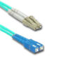LC to SC OM3 fiber optic patch cable, ideal for high-bandwidth applications.