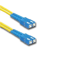 Single-mode fiber optic SC to SC connector cable, designed for optimal data transmission efficiency.