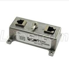 Gas tube lightning surge protector for network and audio/video cables.