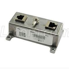 Indoor 1-port lightning surge protector for network cables.