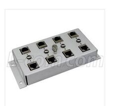Indoor 4-port gas tube lightning surge protector for network applications.