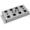 Indoor 4-port lightning surge protector for network applications.