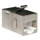 Inline coupler for Cat6a cables to extend connections.