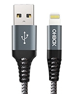Lightning USB cable for connecting devices to power sources.