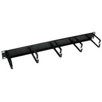 1U metal ring cable management, sturdy design for securing cables.