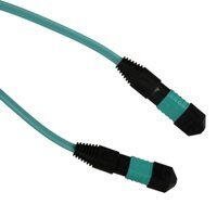 MTP fiber optic cable 10Gb OM3 with four connectors optimized for high bandwidth.