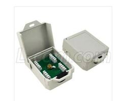 Outdoor punch-down lightning surge protector for network cables.