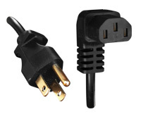 Power cord with NEMA 5-15P to C13 connector, 14 AWG, 6 feet long.