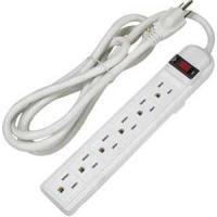 White power strip designed for multiple devices, ideal for office and network use.