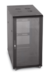 22U rack rear door with glass front for equipment visibility.