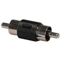 Single RCA male connector for audio/video connections.