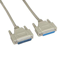 Serial cable DB25M to DB25F with one connector for connecting parallel devices.