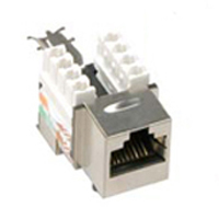 Second view of shielded keystone jack for network installations.