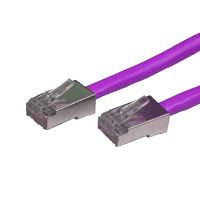 Purple STP cable, ideal for network connectivity.