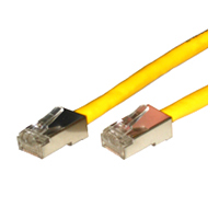 Yellow STP cable, ideal for organizing network connections.