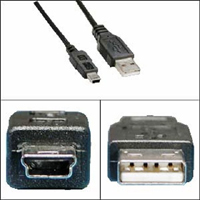 USB 2.0 A to mini 5-pin cable, ideal for data transfer and charging devices.