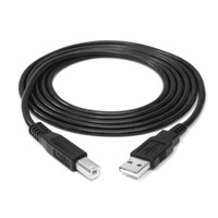 USB A to B cable, commonly used for printers and external devices.