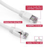 Cat 8 patch cable, shielded, 6 inch, 40G, with snagless boots, white color.