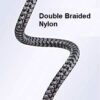 Premium Lightning to USB cable, male to male, 3ft, black and silver.